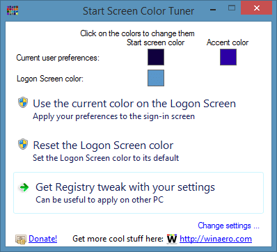 Logon Screen color changer for Windows 8.1