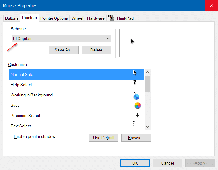 Mac cursor for Windows 10 step5