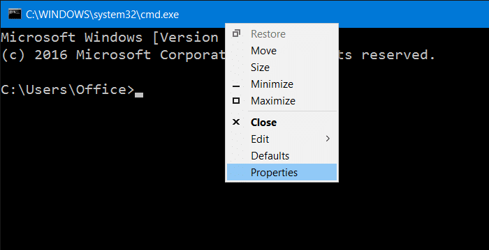 Make Command Prompt Transparent in Windows 10 pic1