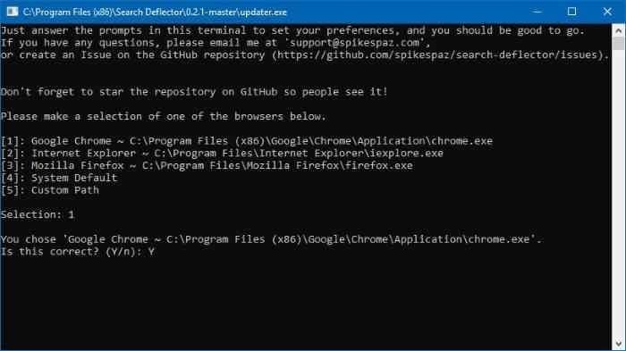 Make google default in Windows 10 taskbar search