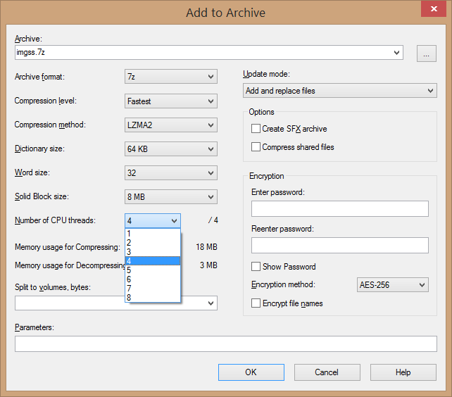 Making 7-zip faster in Windows