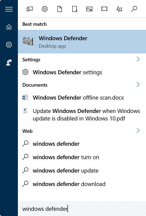 Manually update Windows Defender in Windows 10 Step1