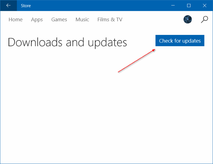 Manually update apps installed from Store in Windows 10 Step3