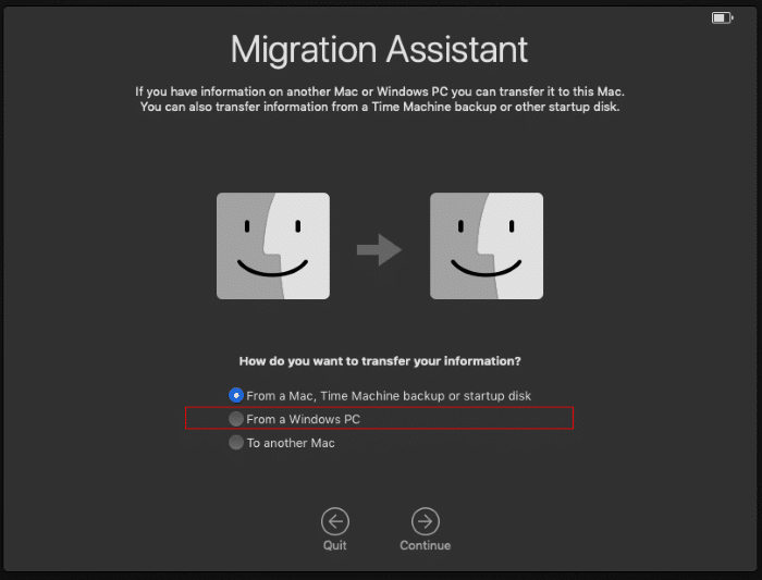 Migrate data from Windows 10 to Mac pic4