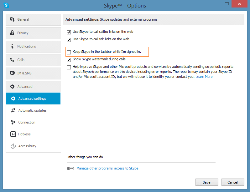 Minimize Skype icon to system tray in Windows
