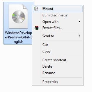 Mount ISO File In Windows 8