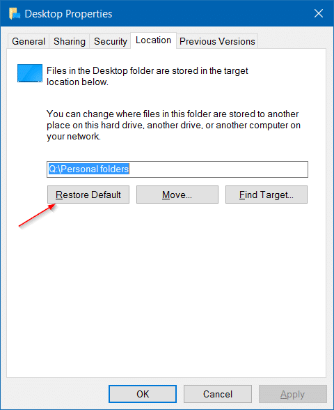 Move downloads and desktop folders to another drive in Windows 10 step9
