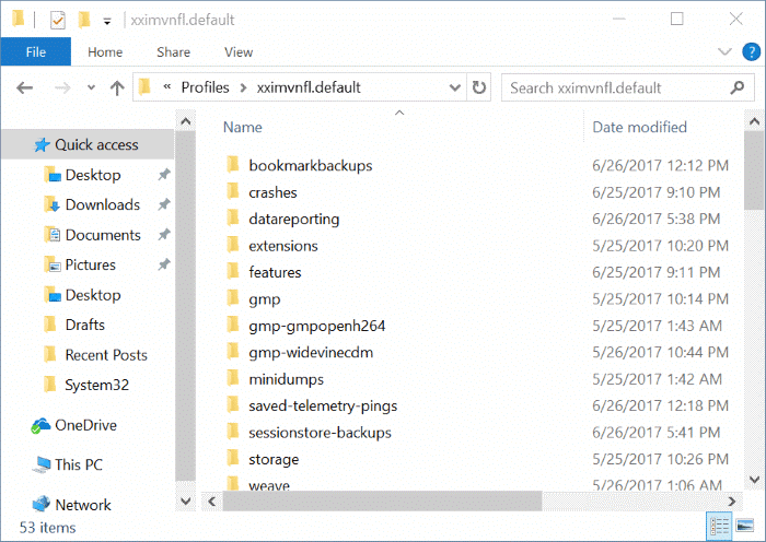 Mozilla Firefox profile location in Windows 10 pic01