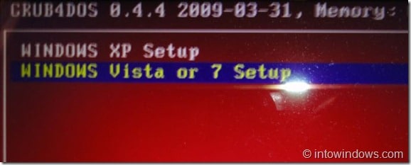 create windows xp and windows 7 multi boot