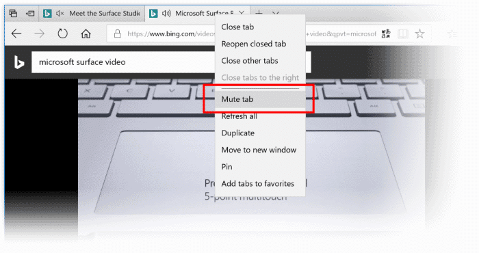 Mute Edge tabs with a click