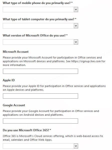 Office 16 registration for pre release beta