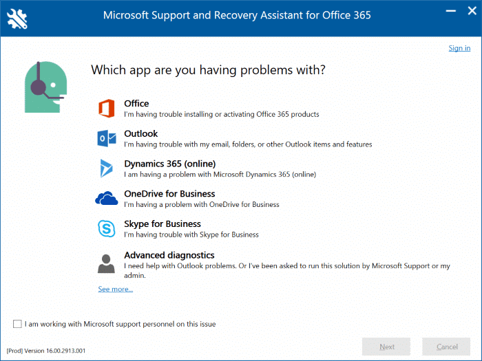 Office 365 2019 2016 activation troubleshooter pic3