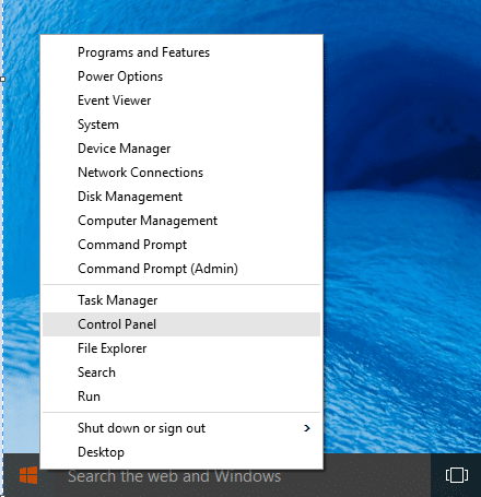 Open Control Panel Windows 10 step2