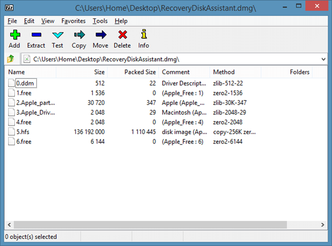 Open DMG Files In Windows using 7zip