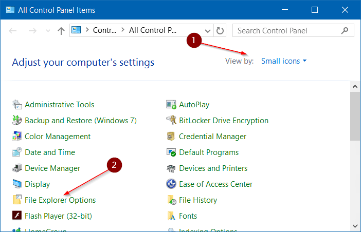 Open Folder Options in Windows 10 pic4