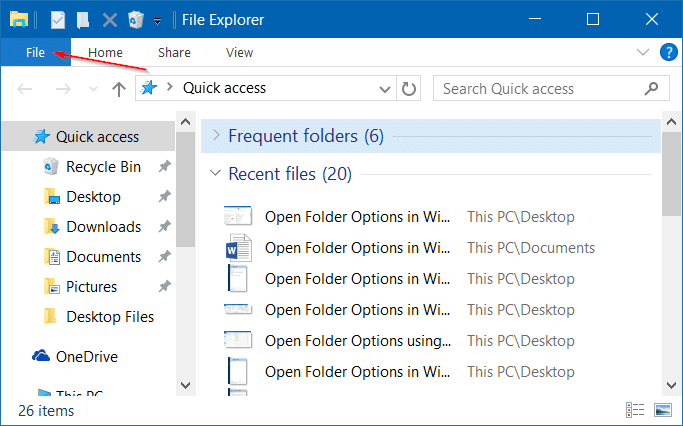 Open Folder Options in Windows 10 pic5