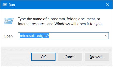Open Microsoft Edge From Run Command Box in Windows 10
