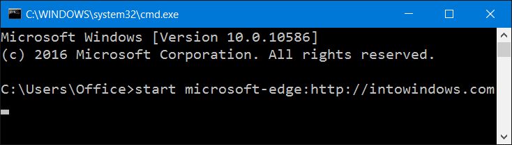 Open Microsoft Edge From command prompt in windows 10step4