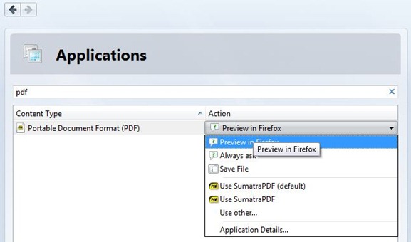 Open PDF in Firefox