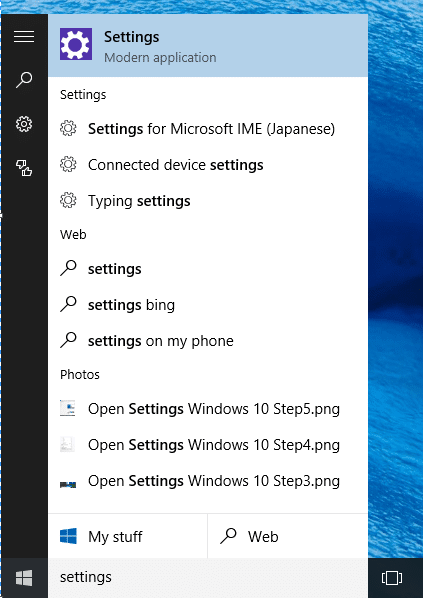 Open Settings Windows 10 Step6