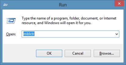 Open Windows Mobility Center in Windows 8.1 Method3 Step1