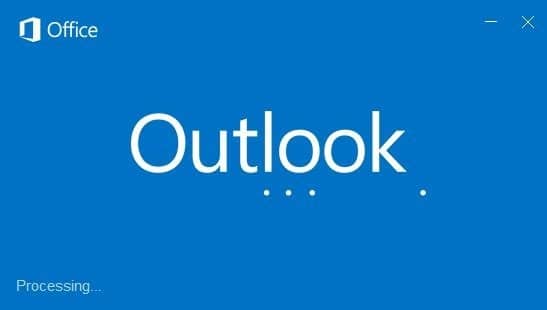Outlook 2016 hangs at processing starting loading profile