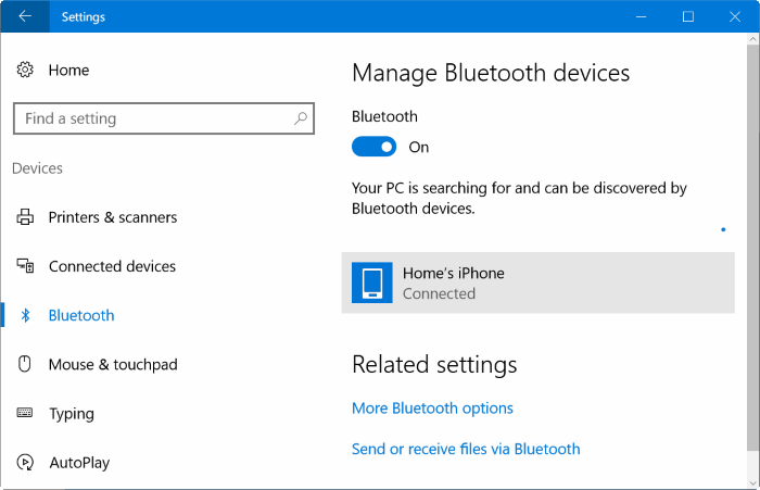 pair iphone with Windows 10 pic1