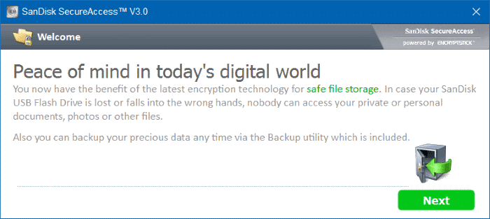 Password Protect SanDisk USB drive in Windows step4
