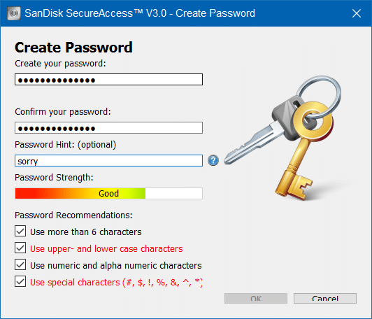 Password Protect SanDisk USB drive in Windows step7