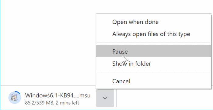 Pause or cancel downloads in Chrome pic1.docx