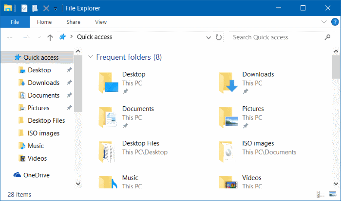 Pin Recycle Bin To Quick Access & Quick Access Toolbar in Windows 10 step1