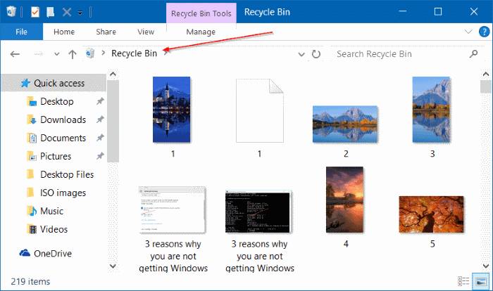 Pin Recycle Bin To Quick Access & Quick Access Toolbar in Windows 10 step3