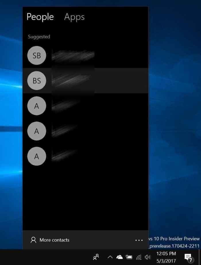 Pin or unpin people contacts to Windows 10 taskbar pic2