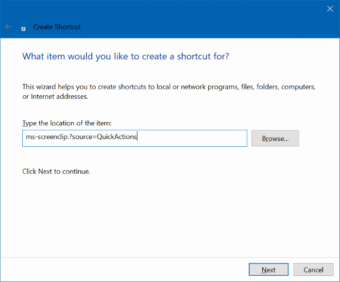 Pin screen snip to taskbar in Windows 10 pic2