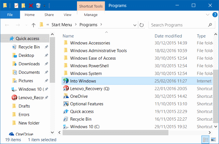 Pin websites to Start menu in Windows 10 step5