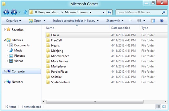 Play Windows 7 Games In Windows 8 Picture1