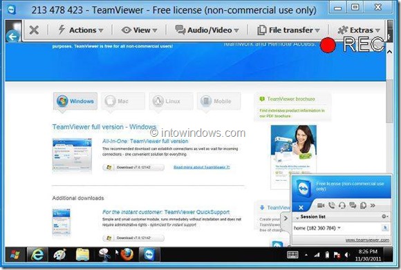 Record Session In TeamViewer 