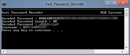 Recover ESET Username and Password
