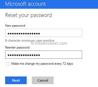 Recover Outlook.com Password Step4