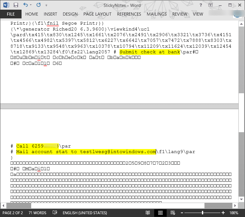 Recover deleted sticky notes in Windows step3
