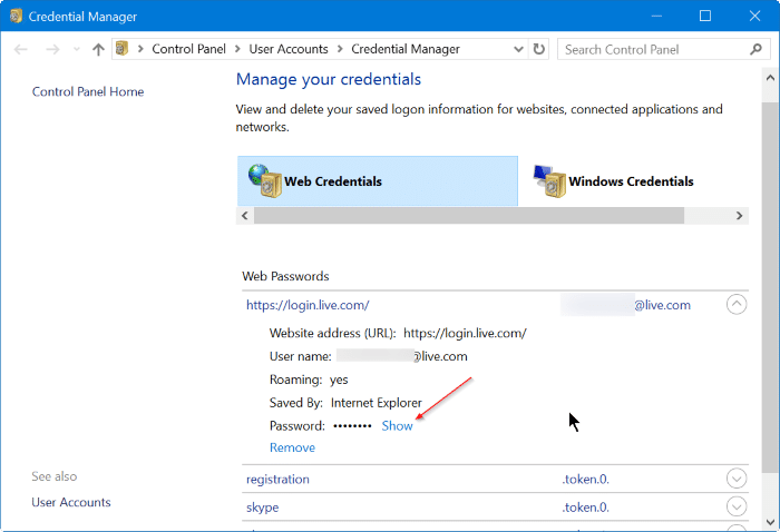 Recover passwords saved in Edge Browser step3