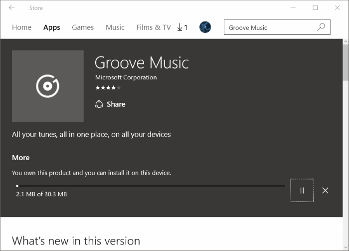 Reinstall Groove Music in Windows 10 pic9.1