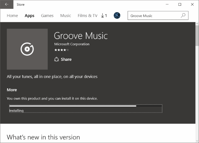 Reinstall Groove Music in Windows 10 pic9.2
