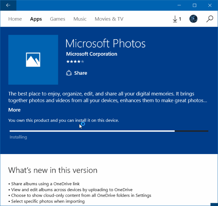 Reinstall Photos app in Windows 10 step 10