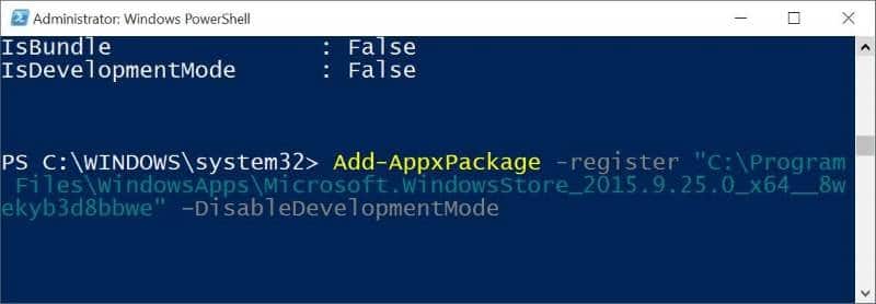 Reinstall Store and other preinstalled apps On Windows 10 pic3