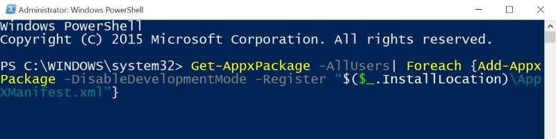 Reinstall Store and other preinstalled apps On Windows 10 pic4