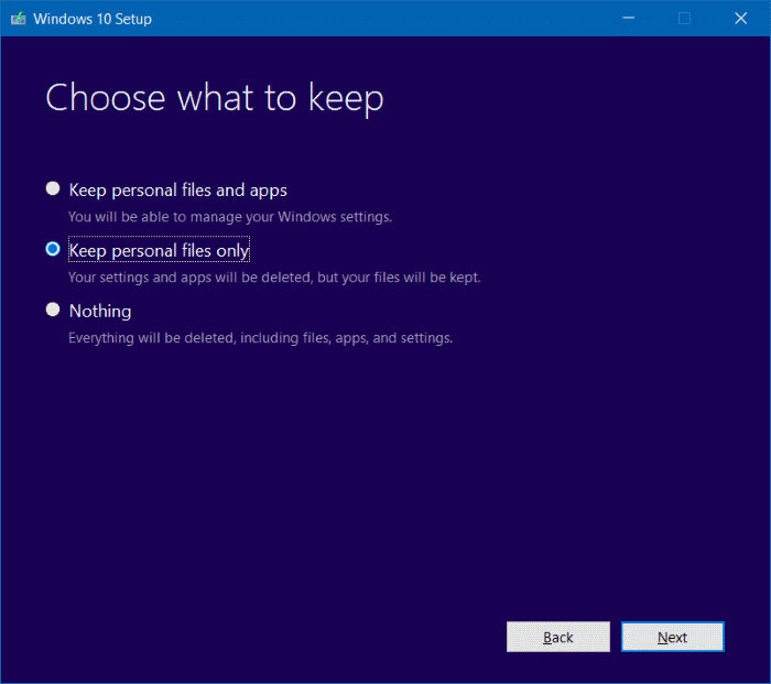 Reinstall Windows 10 without data loss step13