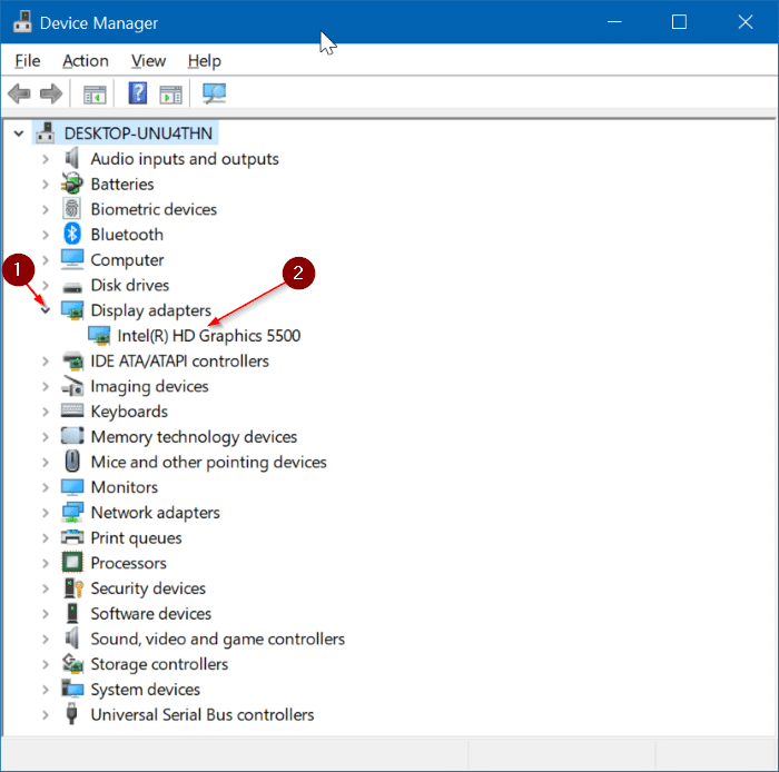 Reinstall display graphics driver in Windows 10 pic2
