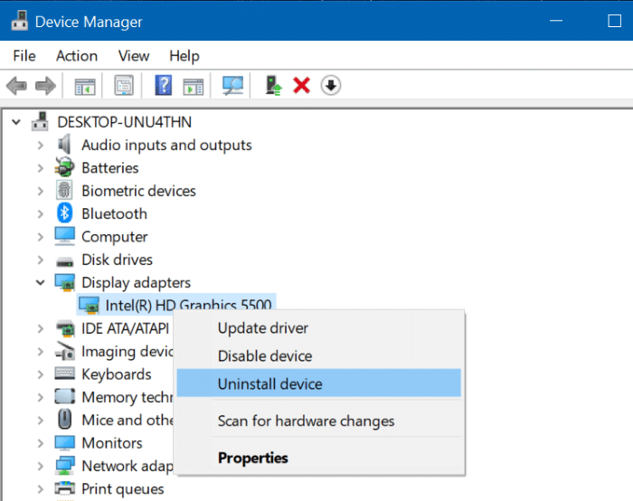 Reinstall display graphics driver in Windows 10 pic3