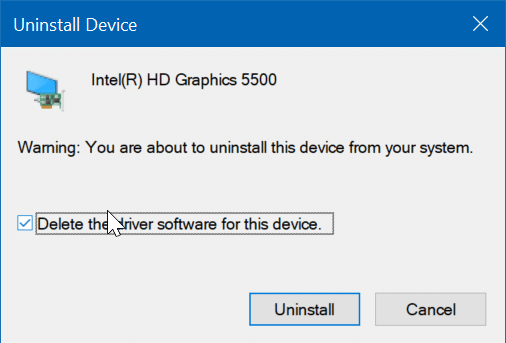 Reinstall display graphics driver in Windows 10 pic4